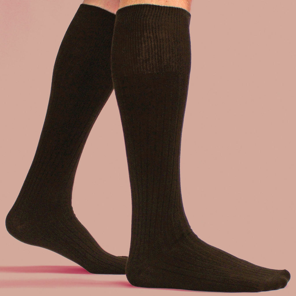 3 Pack Mens Long Knee High Lightweight 100% Cotton Soft Breathable Socks