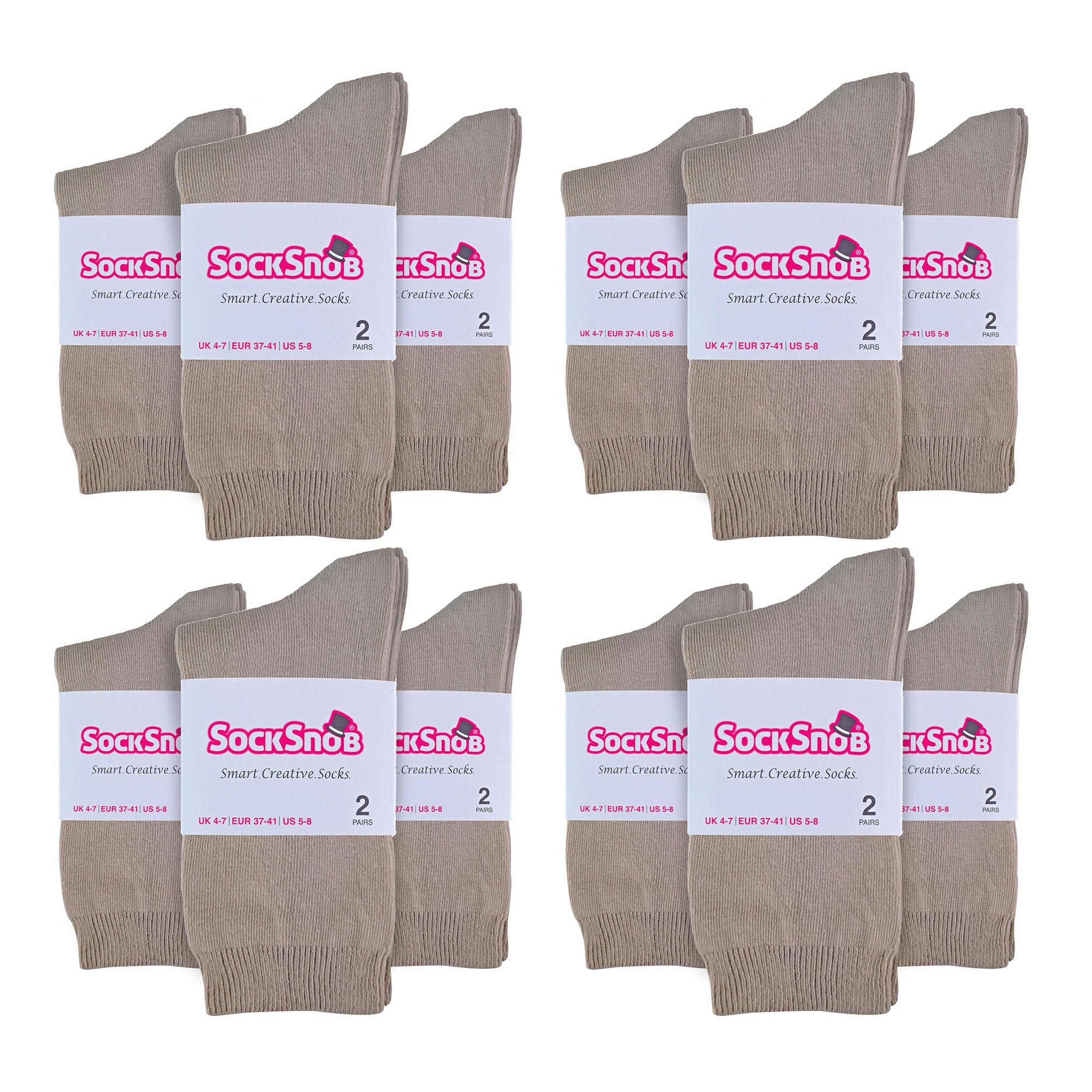 Ladies Plain Coloured Cotton Rich Dress Socks (Multipack Options)