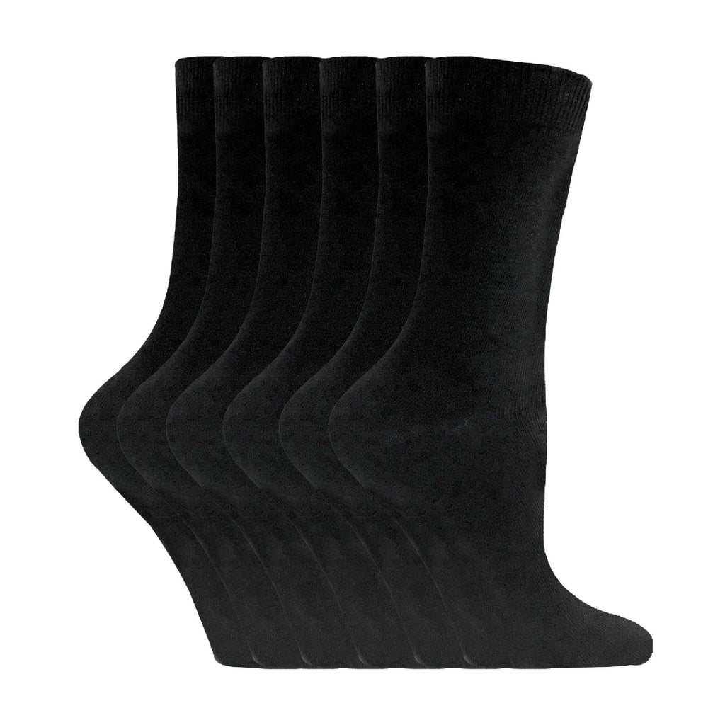 Ladies Plain Coloured Cotton Rich Dress Socks (Multipack Options)