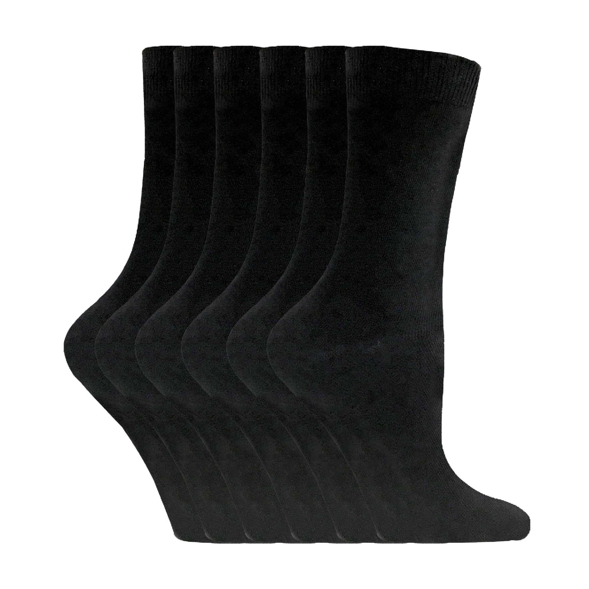 Ladies Plain Coloured Cotton Rich Dress Socks (Multipack Options)