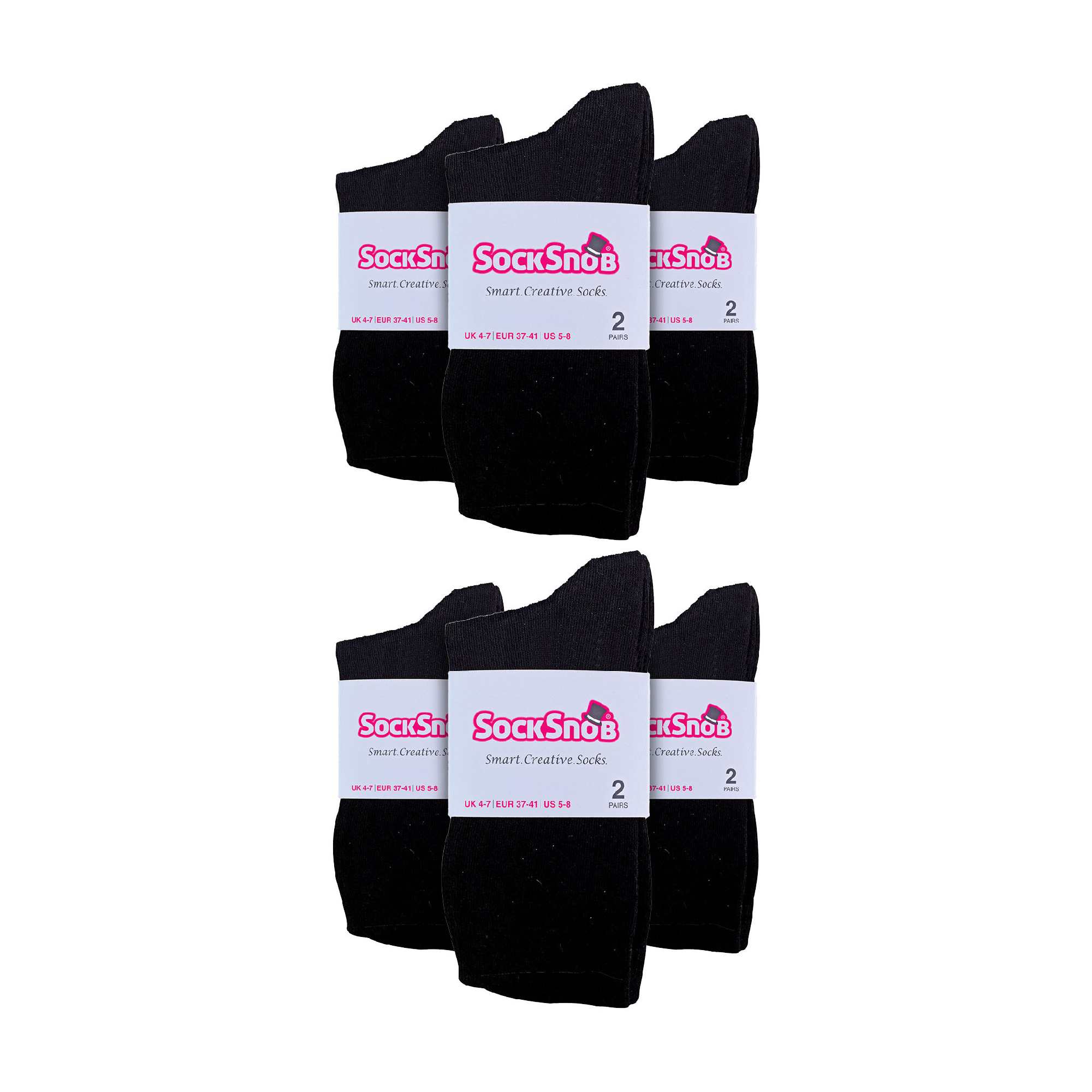 Ladies Plain Coloured Cotton Rich Dress Socks (Multipack Options)