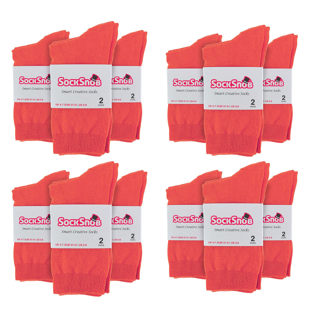 Ladies Plain Coloured Cotton Rich Dress Socks (Multipack Options)