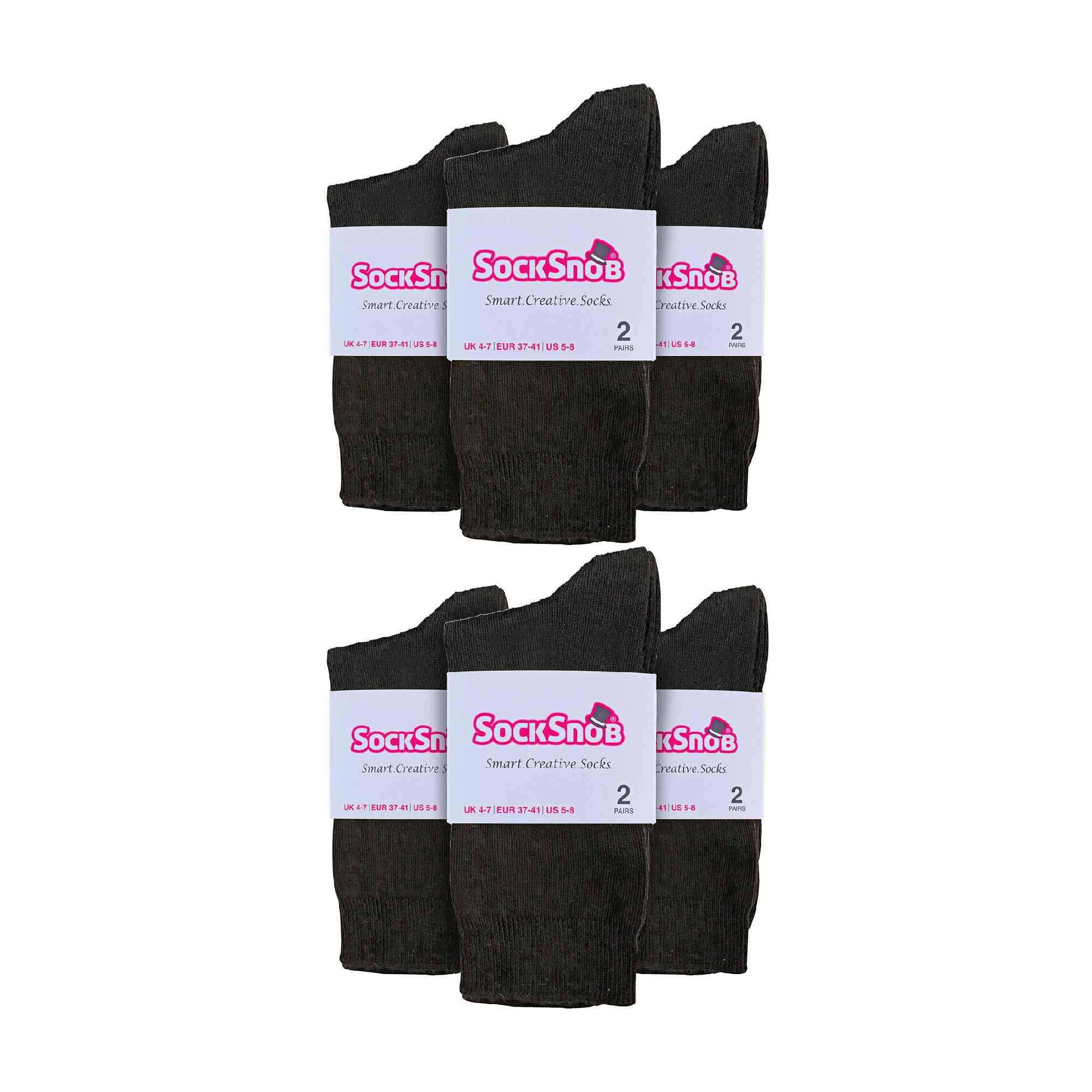 Ladies Plain Coloured Cotton Rich Dress Socks (Multipack Options)