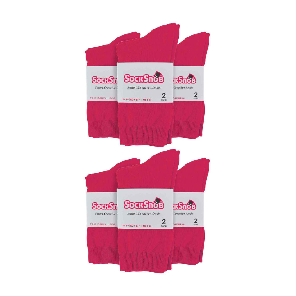Ladies Plain Coloured Cotton Rich Dress Socks (Multipack Options)