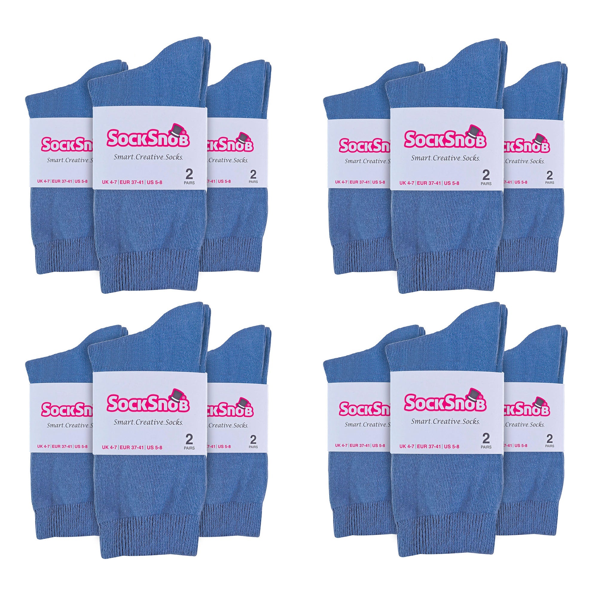 Ladies Plain Coloured Cotton Rich Dress Socks (Multipack Options)
