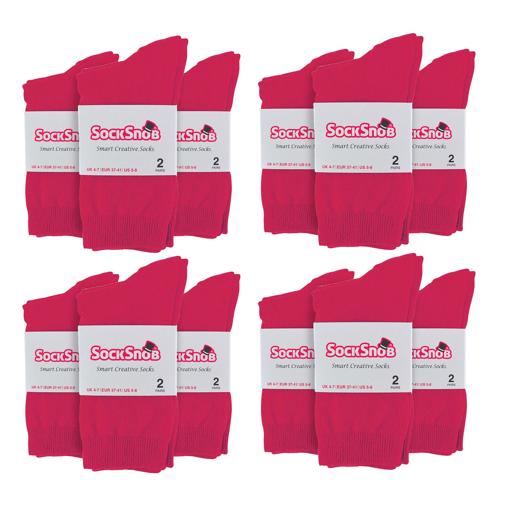 Ladies Plain Coloured Cotton Rich Dress Socks (Multipack Options)