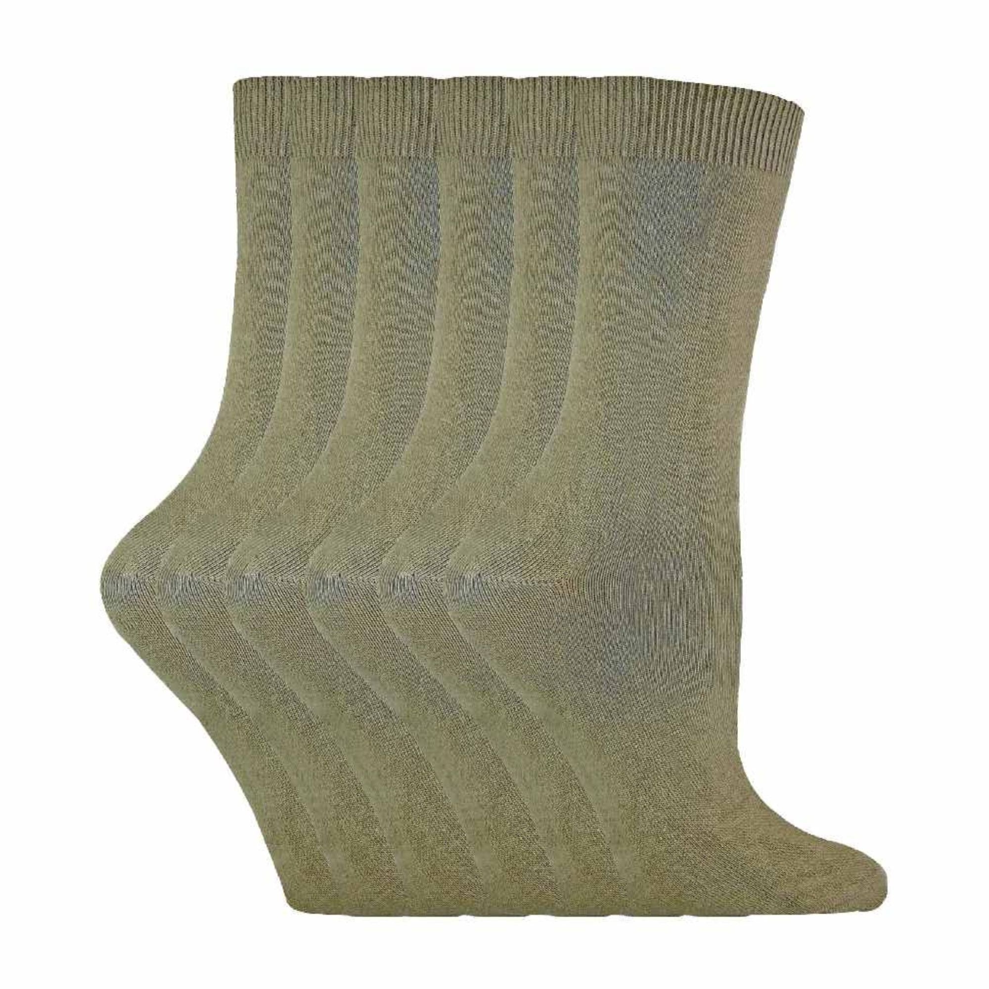 Ladies Plain Coloured Cotton Rich Dress Socks (Multipack Options)