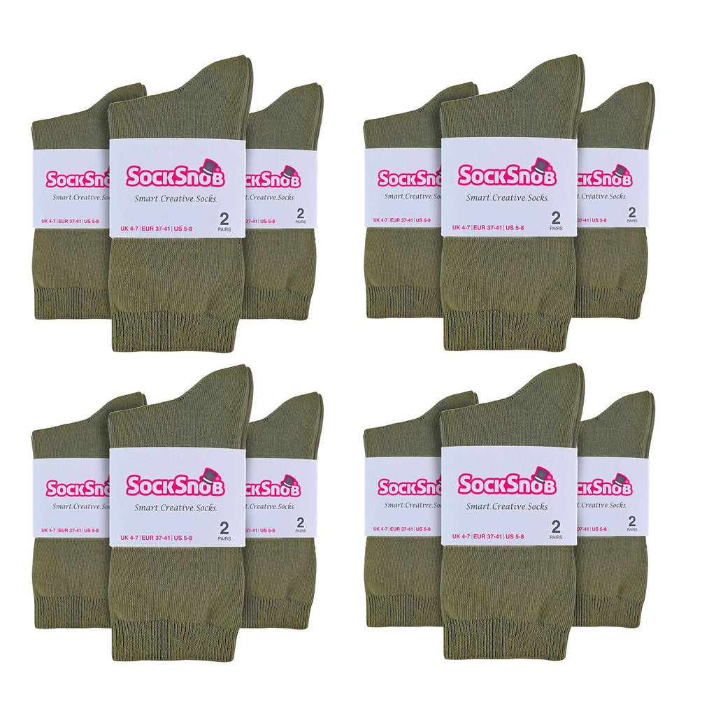 Ladies Plain Coloured Cotton Rich Dress Socks (Multipack Options)