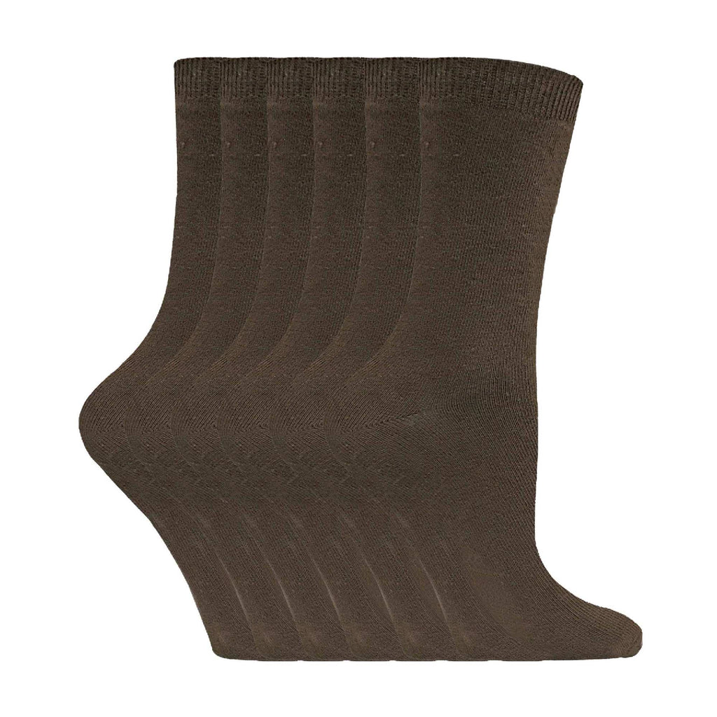 Ladies Plain Coloured Cotton Rich Dress Socks (Multipack Options)