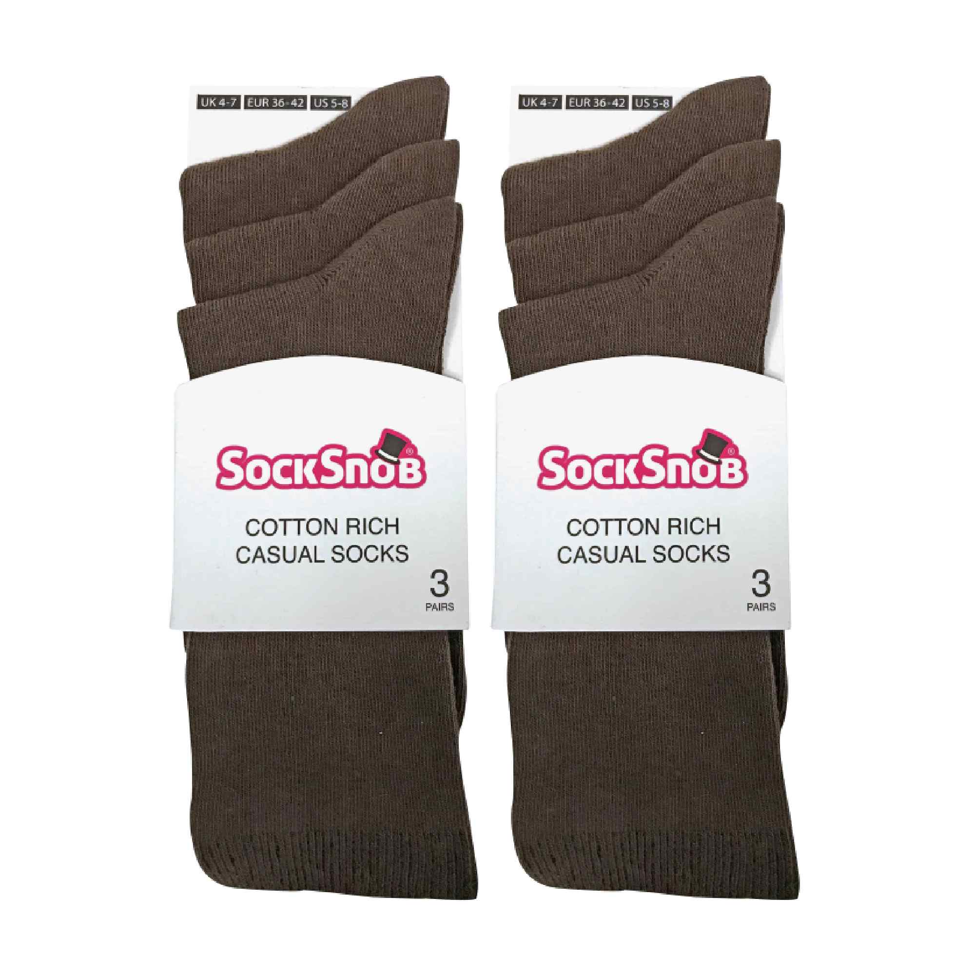Ladies Plain Coloured Cotton Rich Dress Socks (Multipack Options)