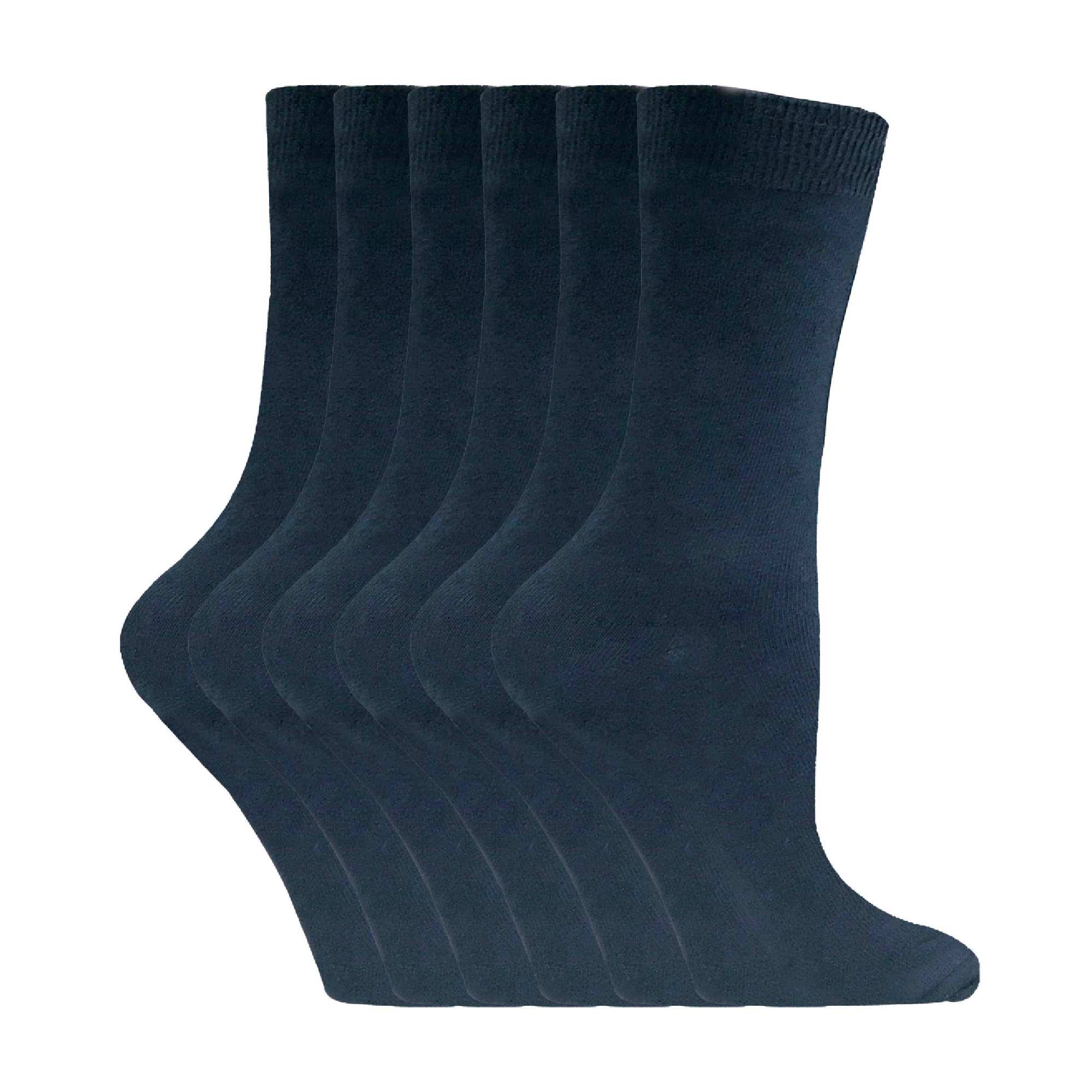 Ladies Plain Coloured Cotton Rich Dress Socks (Multipack Options)