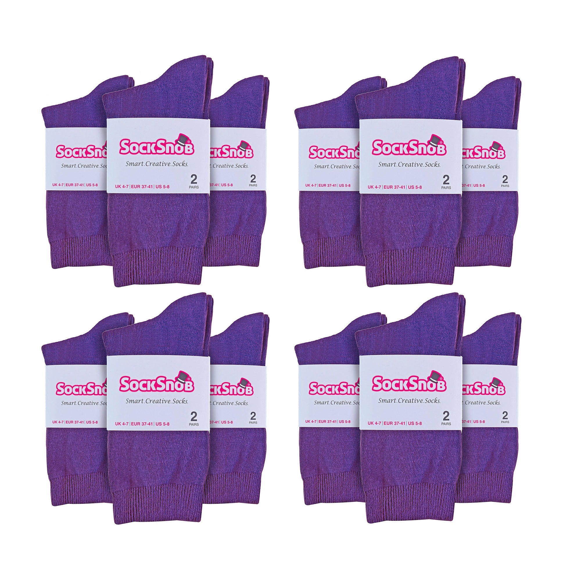 Ladies Plain Coloured Cotton Rich Dress Socks (Multipack Options)