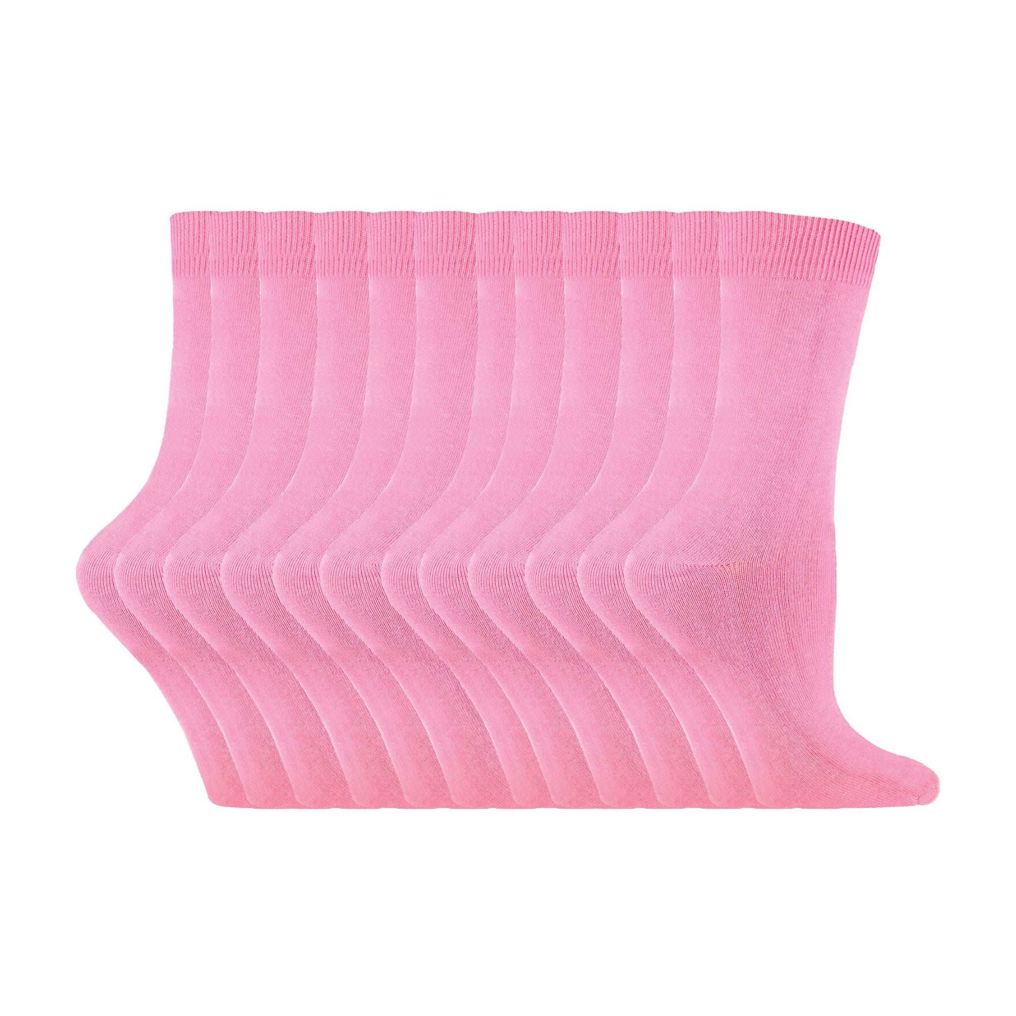 Ladies Plain Coloured Cotton Rich Dress Socks (Multipack Options)