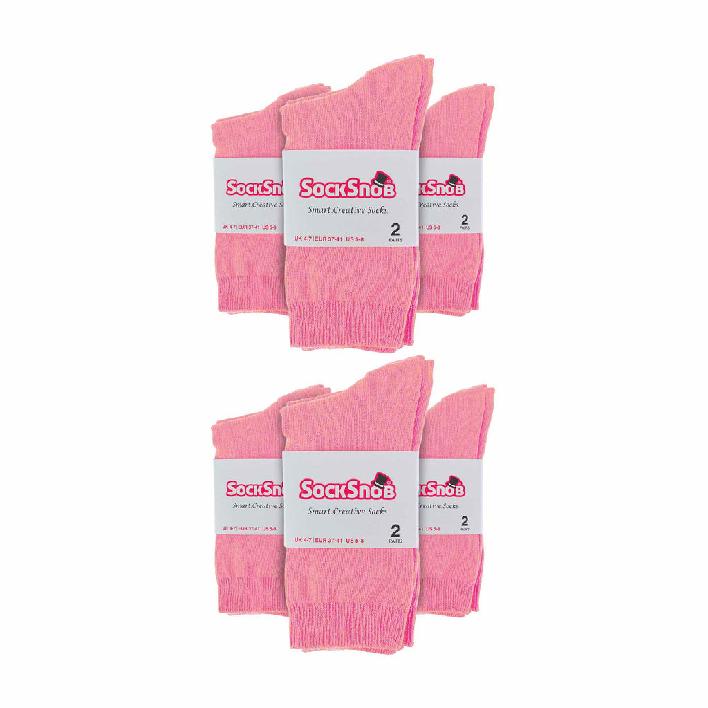 Ladies Plain Coloured Cotton Rich Dress Socks (Multipack Options)