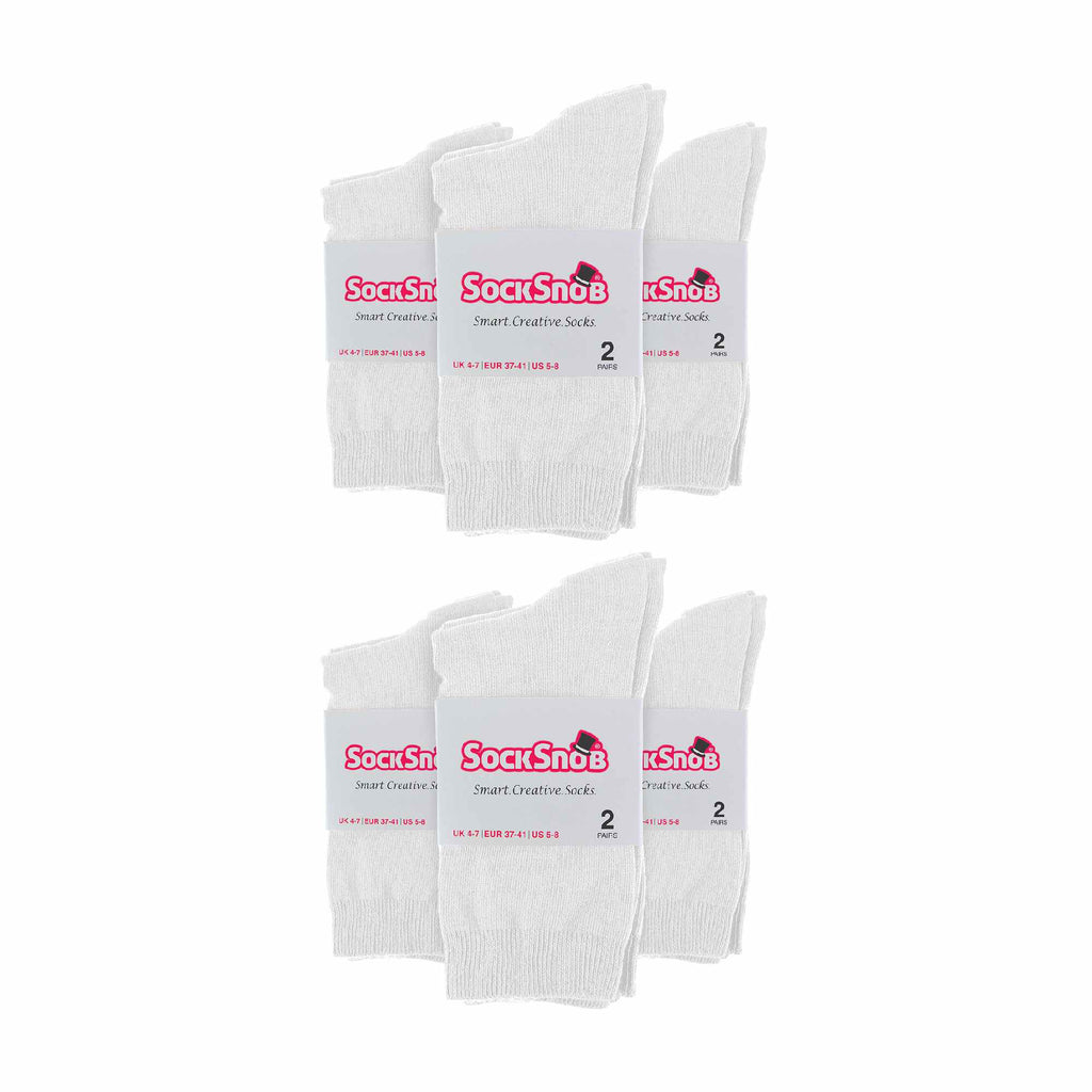 Ladies Plain Coloured Cotton Rich Dress Socks (Multipack Options)