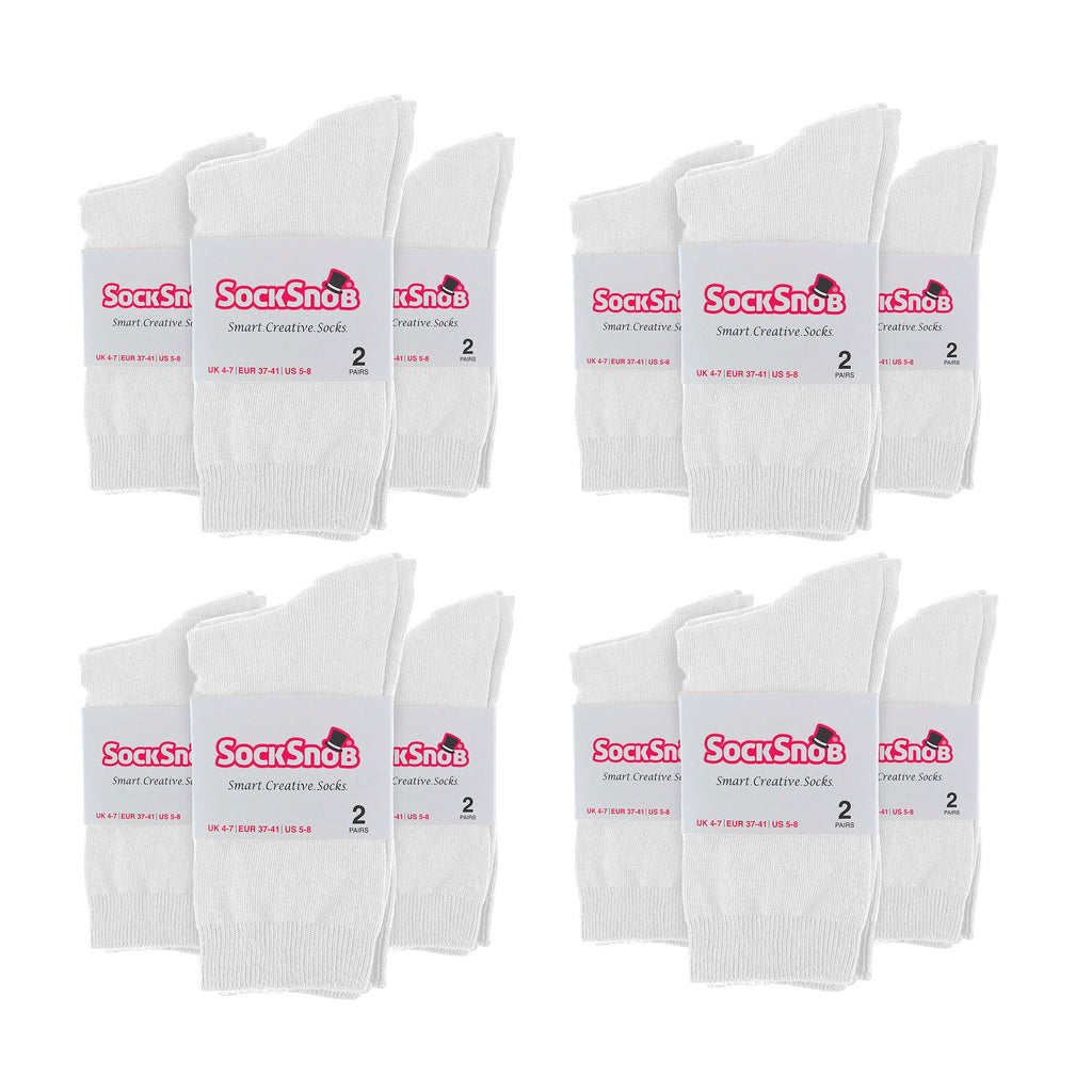Ladies Plain Coloured Cotton Rich Dress Socks (Multipack Options)