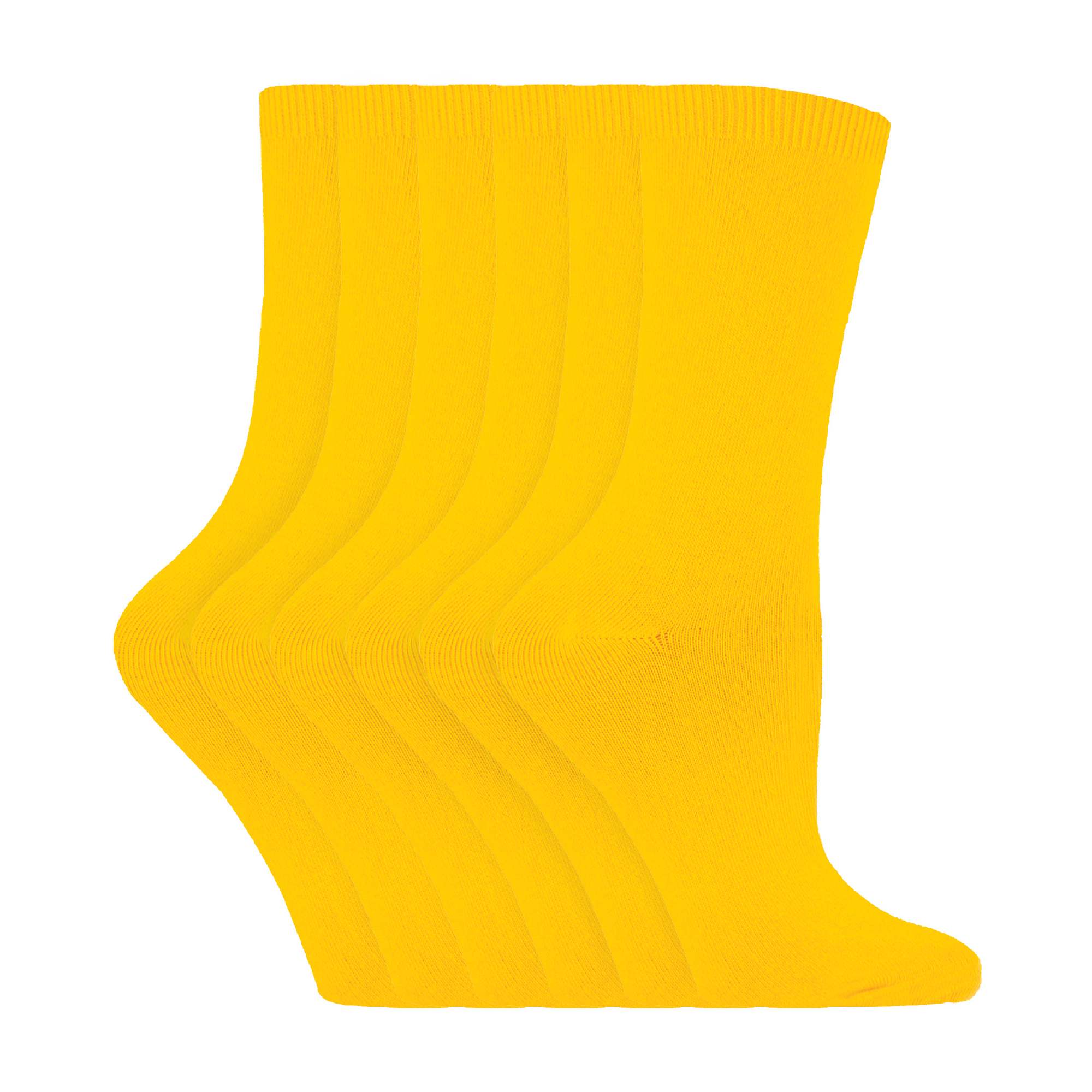 Ladies Plain Coloured Cotton Rich Dress Socks (Multipack Options)