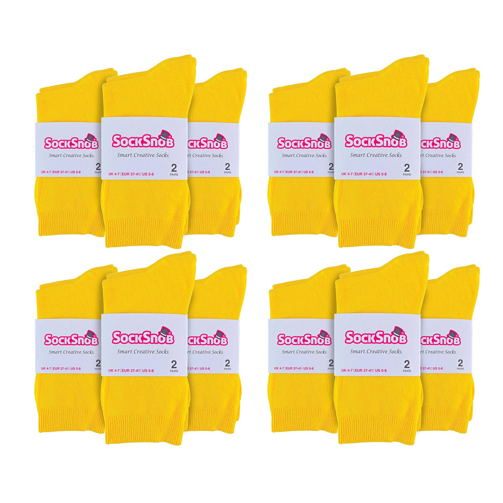 Ladies Plain Coloured Cotton Rich Dress Socks (Multipack Options)