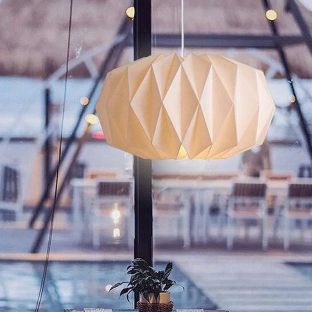 Hanging Lamp Cover Nordic Style Chandelier Lamp Shade Creative Paper Origami Ceiling Pendant Lampshade for Living Room Decor