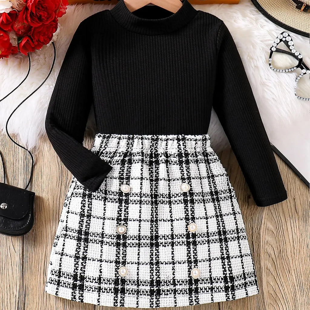 Spring and autumn fashion girls casual 2-piece micro elastic solid color