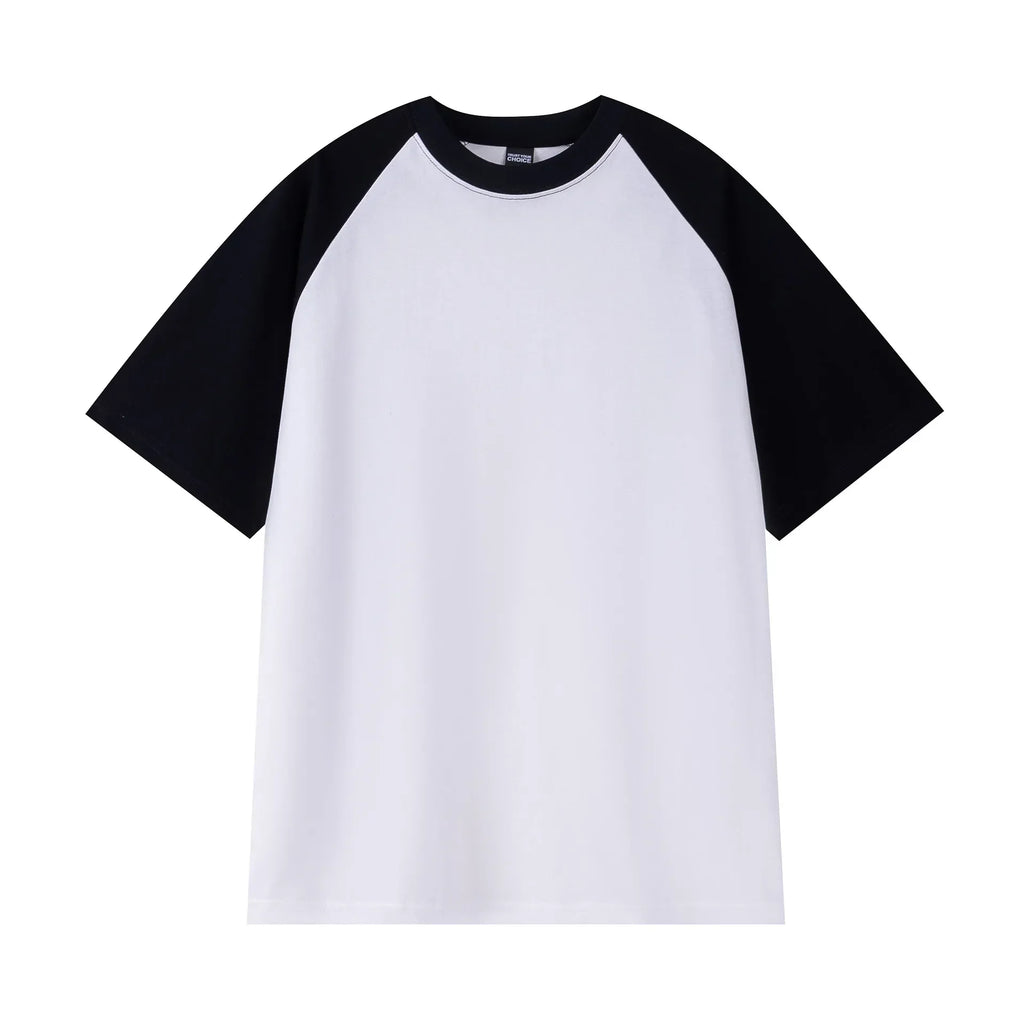 Heavyweight 240g Contrast Sleeve Cotton T-Shirt for Men