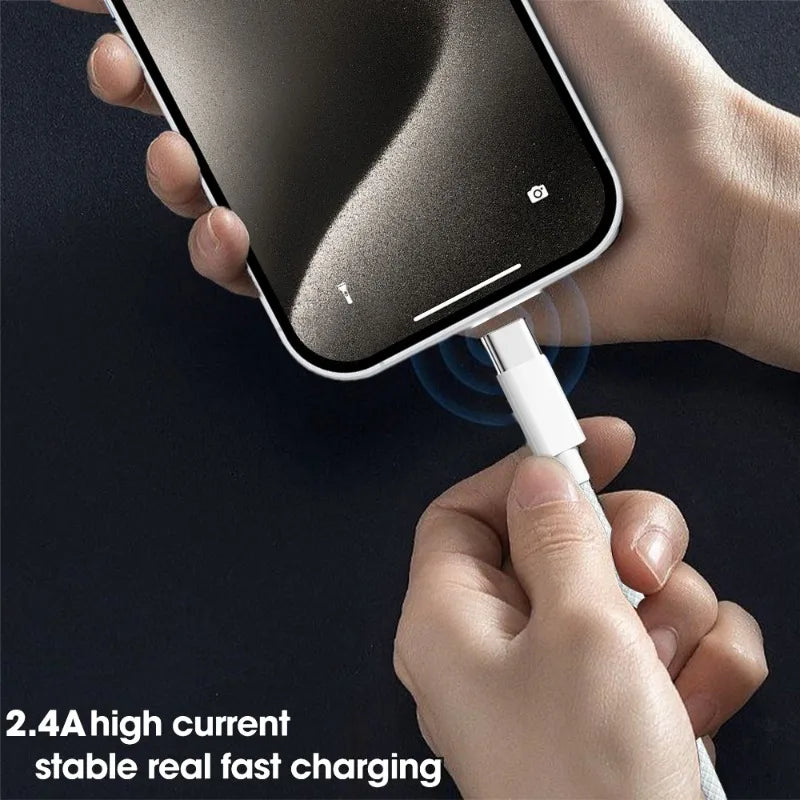 USB C Mobile Phone Cable Fast Charging USB A To Type C Nylon Braided Cord for Apple Carplay IPhone 15/15 Pro/15 Pro Max/15 Plus