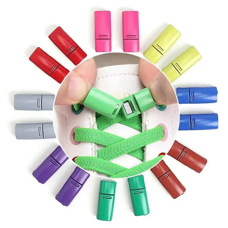 Magnetic Locking Shoelaces without ties Sneakers elastic laces  Children Adults Quick On/Off Shoelaces Shoe accessories 1 Pair