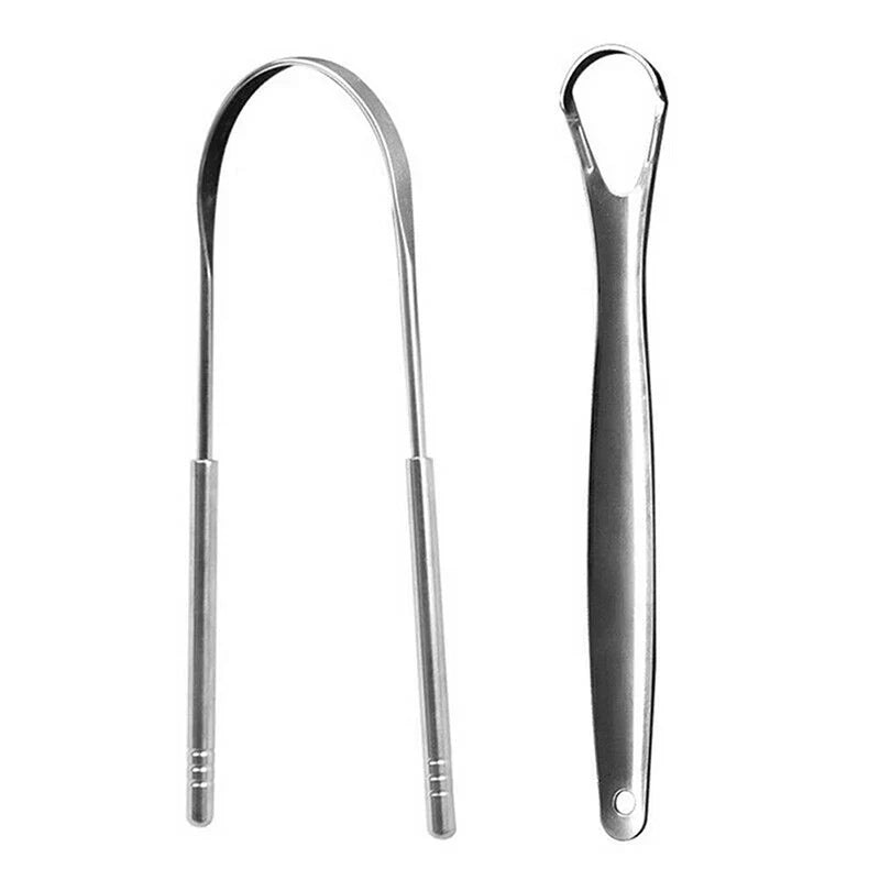 Oral Tongue Cleaner Stainless Steel U Type Tongue Scraper Brush Cleaning Coated Tongue Toothbrush Oral Hygiene Care Tools