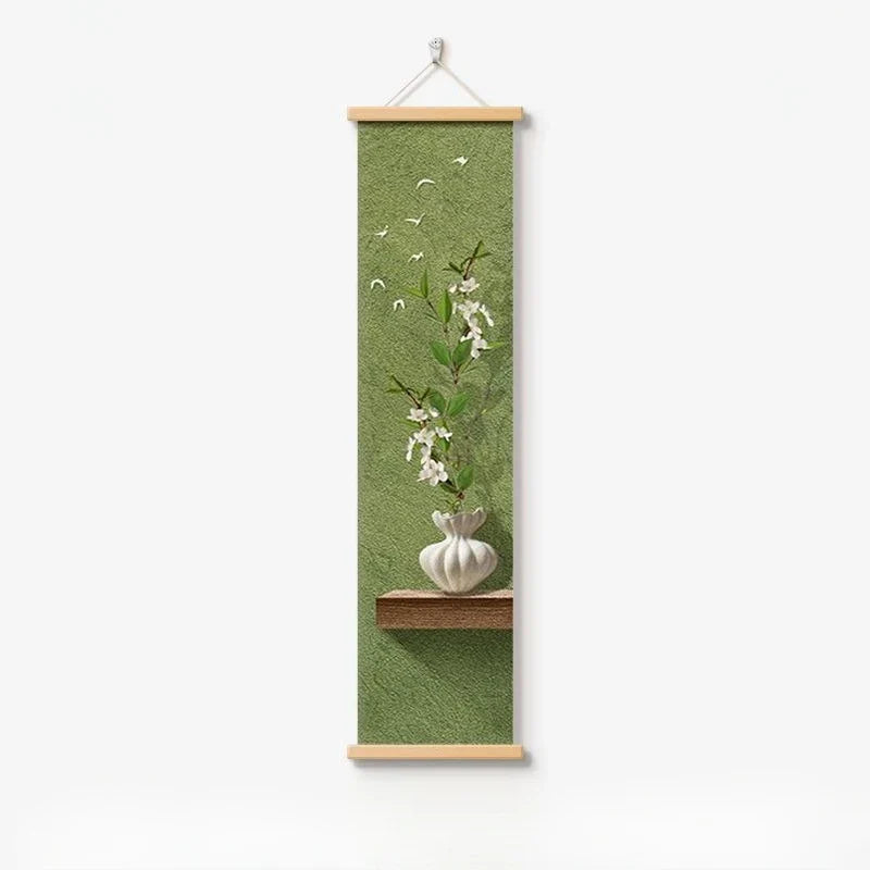 Zen Japanese Wall Hanging Tapestry – Vertical Canvas Art Decor