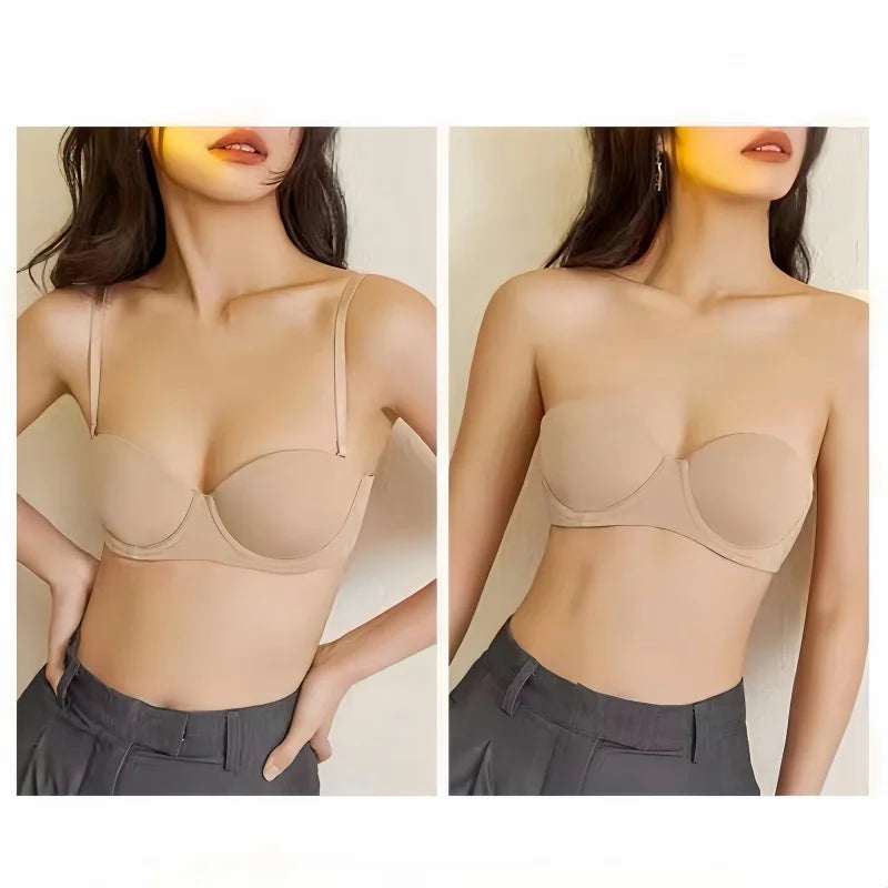 Seamless Push Up Bras For Women 1/2 Cup Underwear Padded Bra Comfort Invisible Brassiere Non-wire Fixed Cup Sexy Lingerie