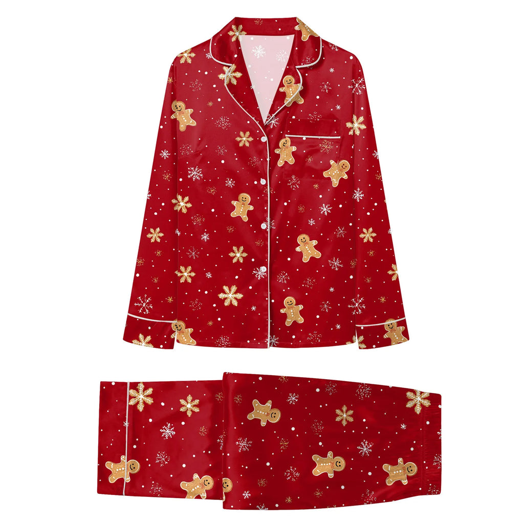 Christmas Hot Pyjamas Sets For Family Top And Pant Christmas Satin Suits