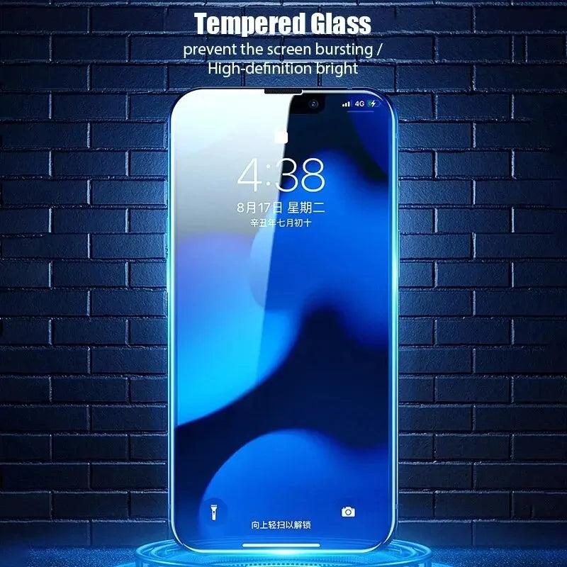 4Pcs Tempered Glass for IPhone 15 14 13 12 11 Pro Max Screen Protector For IPhone 13Mini 14 Plus