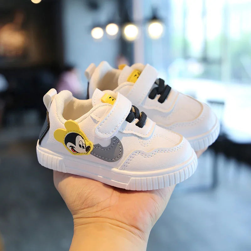 Disney White Casual Shoes For Baby Boy Girl Brand Children Sneaker Mickey Mouse