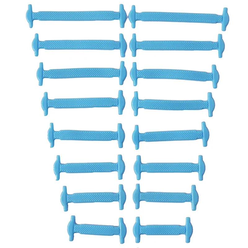 16pcs/lot Silicone Shoelaces No Tie Shoelaces 12 colors Elastic Lace Shoelace Creative Lazy Silicone Laces Rubber Lace