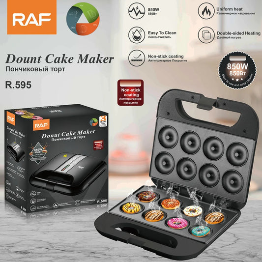 850W 8 Holes Mini Donut Maker Machine Cake Baking Oven Pot Kitchen Cooking Appliance Toaster 220V for Kids Dessert