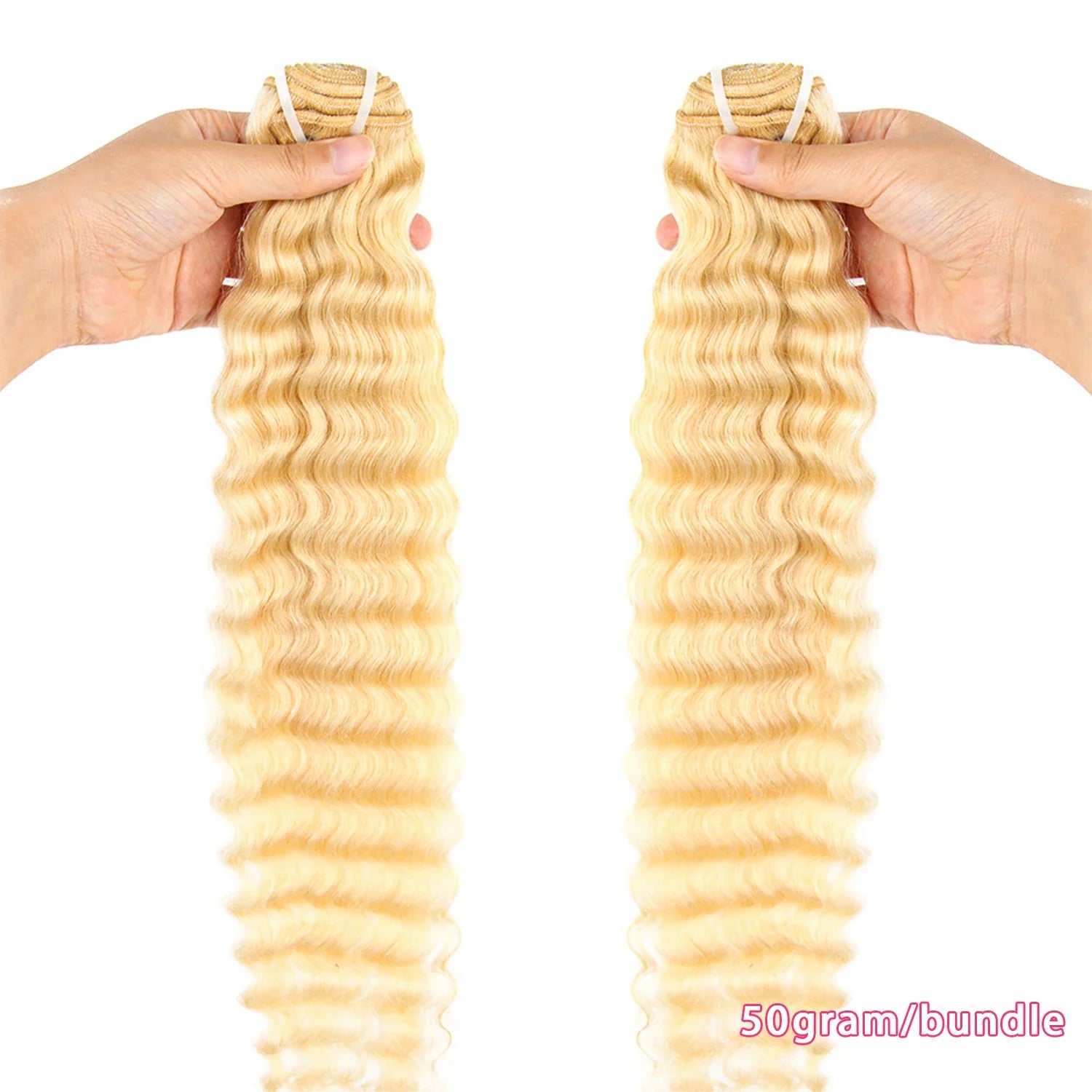 Brazillian Human Hair Bundles 613 Deep Wave 10-30 Inch Remy Weave Extensions 50g Bleachable Sew-in