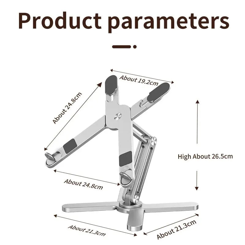 Portable Aluminum Alloy Tablet Bracket Foldable Telescopic Laptop Desktop Stand 360° Rotation Lifting Notebook Table Holder