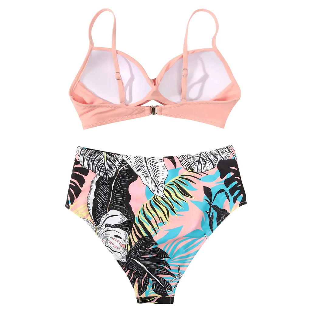 Vintage High Waist Bikinis 2025 Women Push Up Swimwear Printed Swimsuit Female Beachwear Summer Bathers Bathing Suit Swimming