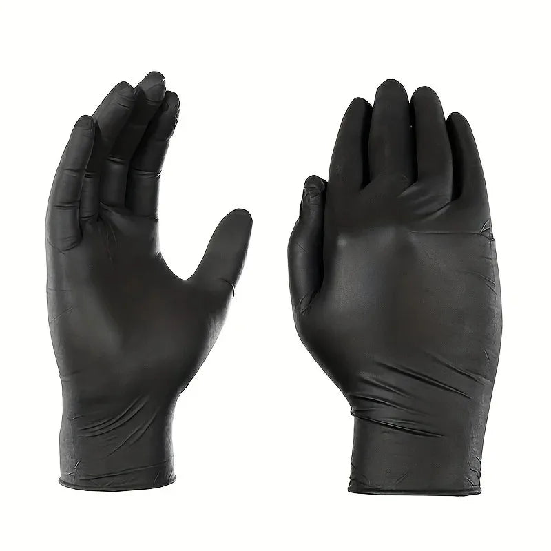 30/60/100PCS Disposable black nitrile gloves,waterproof black nitrile gloves for household cleaning,kitchen cooking tools