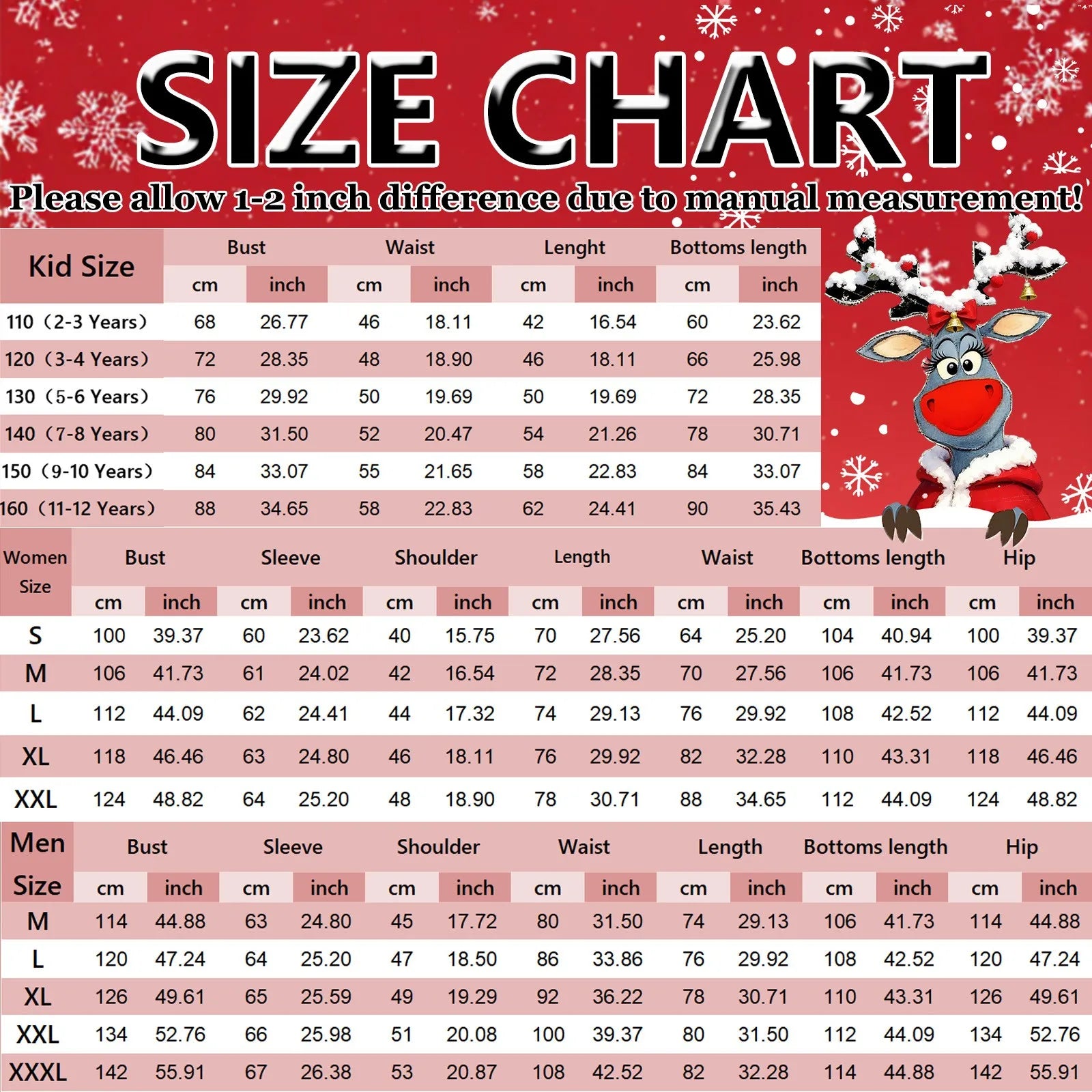 Christmas Hot Pyjamas Sets For Family Top And Pant Christmas Satin Suits