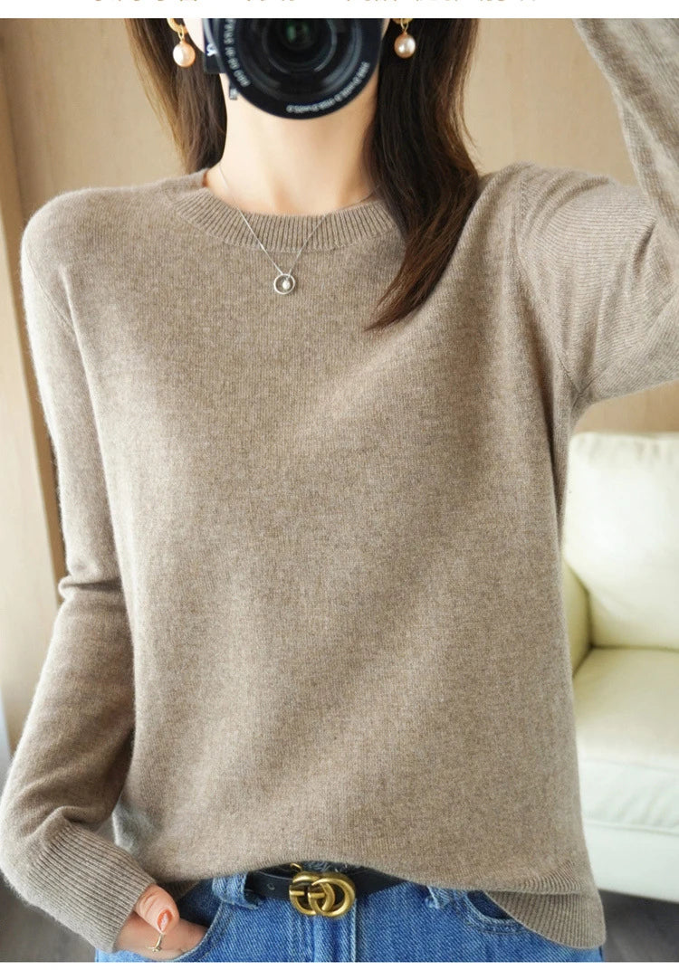 Women Sweater O-neck Autumn Winter BasicPullover Warm Casual Pulls Jumpers Korean FashionSpring Knitwear Bottoming Shirt 2023