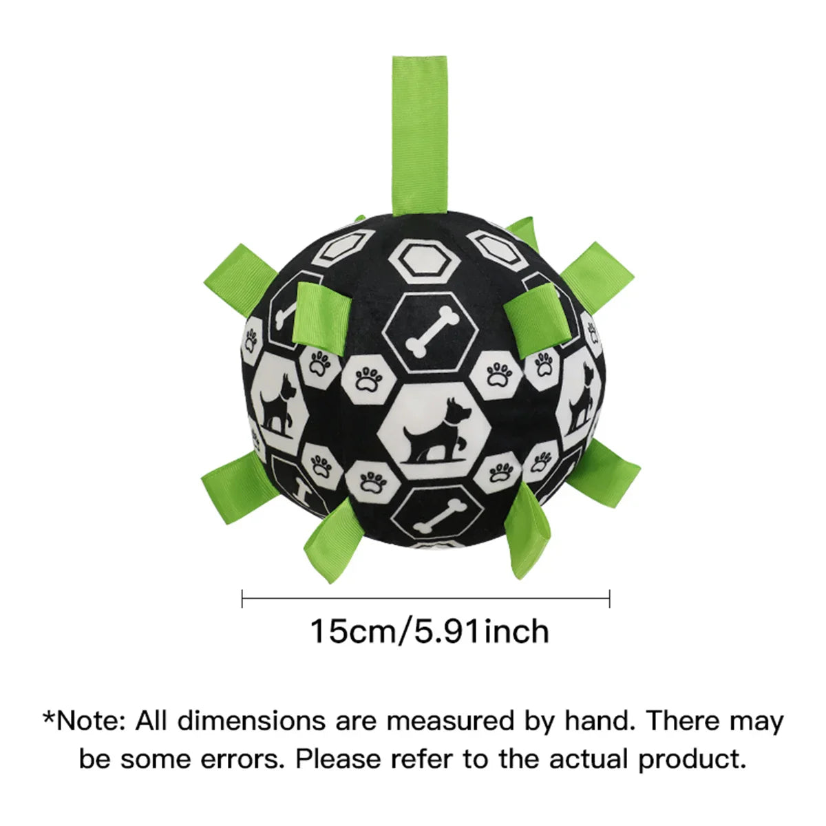 Interactive Dog Bell Ball Toy – Soft Fleece Training & Play Football