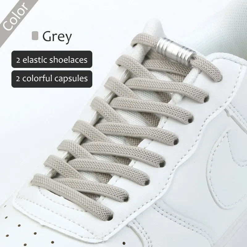 1Pair Elastic Tieless Shoelaces Shoe Laces No Tie Shoelace for Kids and Adult Sneakers Quick Lazy Metal Lock Laces Shoe Strings