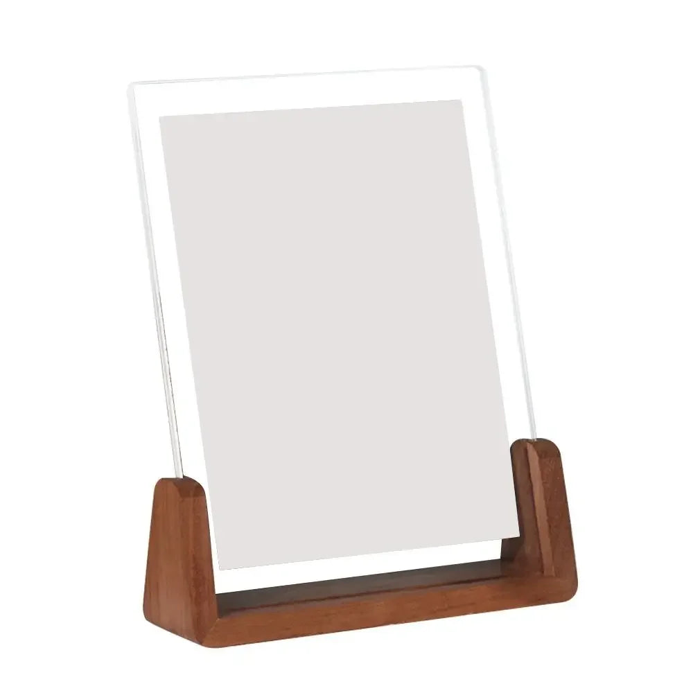 Acrylic U-Shaped Wooden Photo Frame – Walnut & Beech Desk Display
