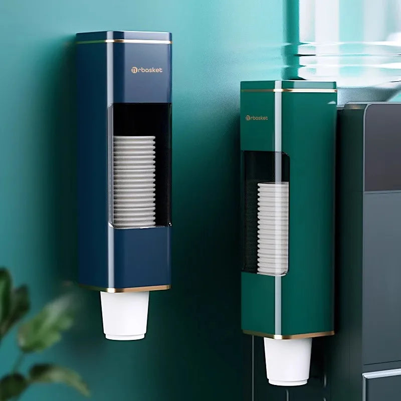 Disposable Cup Holder Cup Extractor Wall Mounted Non Perforated Dust-Proof Moisture-Proof Storage Rack