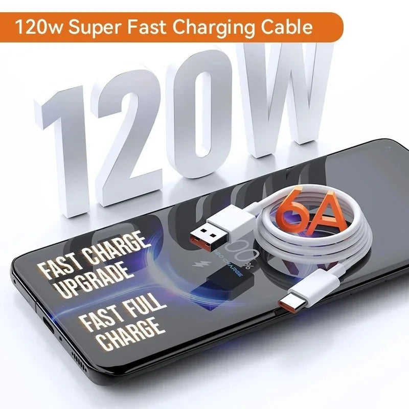 Original For Xiaomi 120W USB Type C Cable Tipo 6A 67W Turbo Fast Charging Mi 14 13 Ultra 13T Pro 12S Redmi Note 13 K70 Poco X6