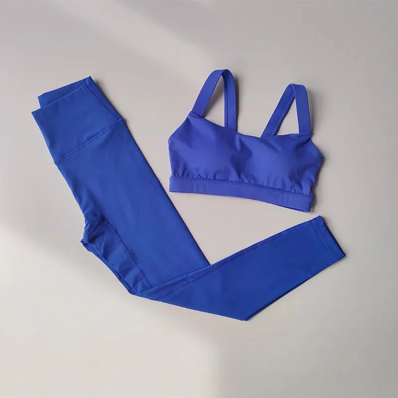 Seamless Yoga Set for Women, Workout Sportswear, Gym Clothing, Fitness, Push Up Bra, High Waist Leggings, 2Pcs Sports Suits