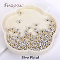 18K Gold Plated Separators For Bead,Spacers Beads For Jewelry Making,Brass Metal Round Beads,DIY Bracelets/Necklace Accessories