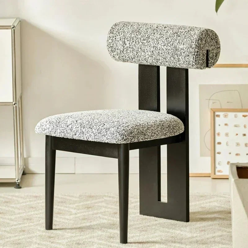 Modern Bouclé Dining Chair with Padded Backrest – Accent Chair