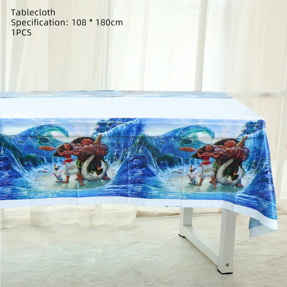 Disney Moana Birthday Decoration Tableware Cup Plate Backdrop Banner Kit Vaiana Moana Theme Happy Party Deco Balloons Supply Set